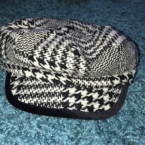 Black and white knitted hat